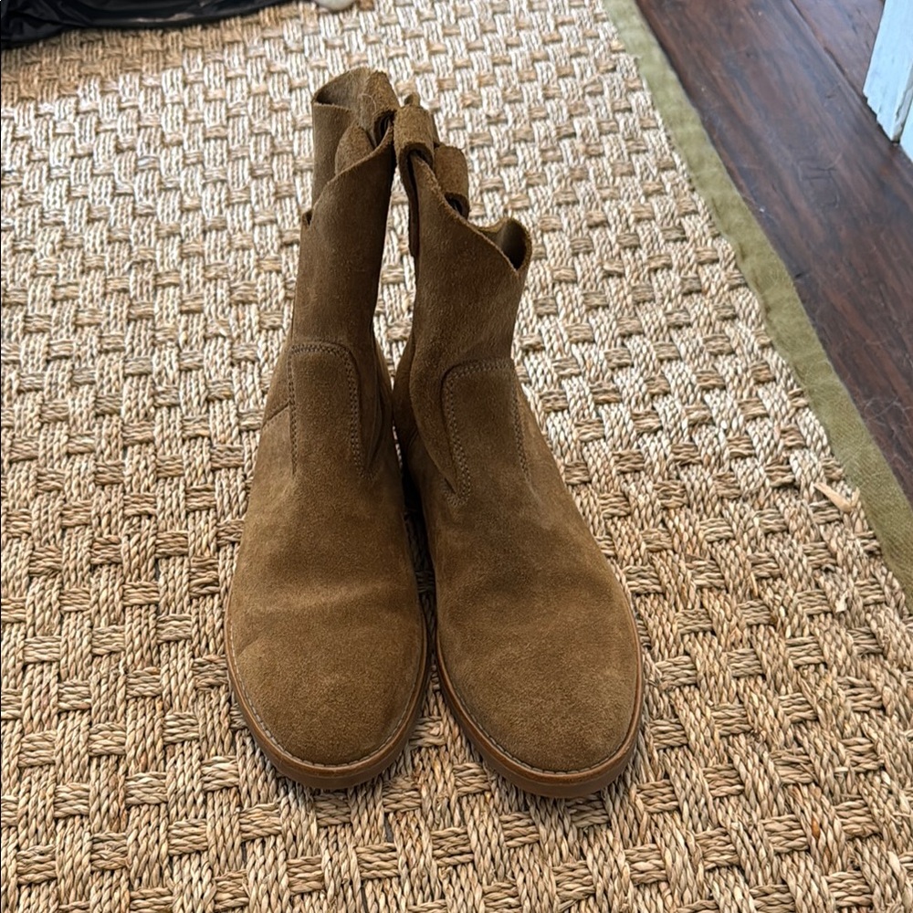 Re/Done Tan Suede Ankle Boots